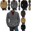 Thick Mens Knitted Shawl Collar Double Breasted Cable Knitwear Cardigan Sweater