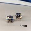 Hot Simple Stud Earrings for Women 3mm/4mm/5mm/6mm/8mm Round CZ Stone Silver Color Ear Piercing Earrings Trendy Jewelry