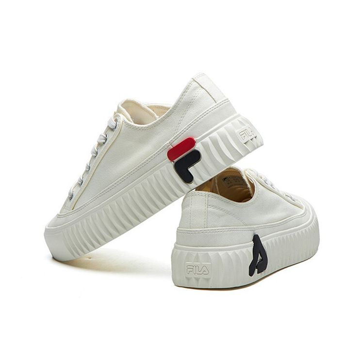 FILA Gear Canvas Retro Casual Slip-Resistant Durable Lightweight Low-Top Skate Shoes Women sneaker Off-White F12W124342FGA