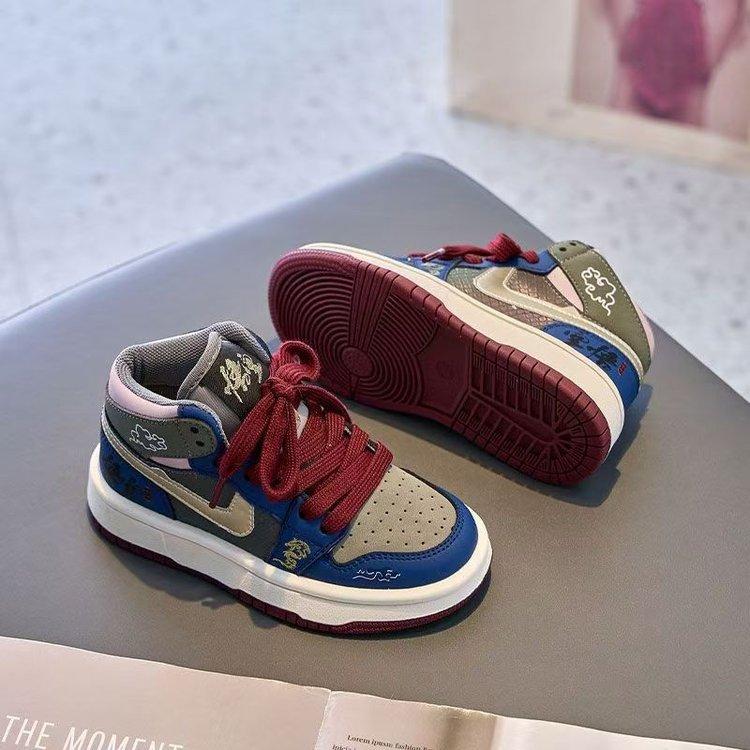 

Black Myth Wukong Boys High-Top Sneakers Spring and Autumn Style Children s Sports Shoes with Fleece Winter Double Cotton Kids Shoes 32-37One Hand6Double