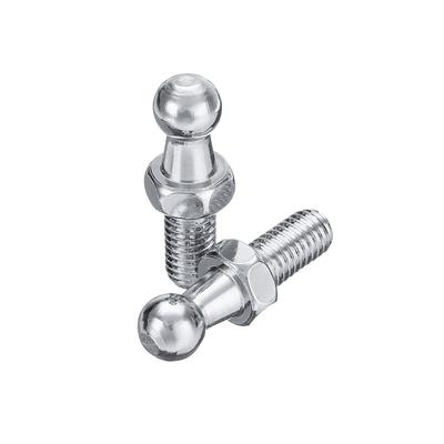 2 pernos esféricos universales para rueda, roscados para soldar, de 10 mm, articulados, de anclaje, para capó, con soporte, tuercas y pernos.