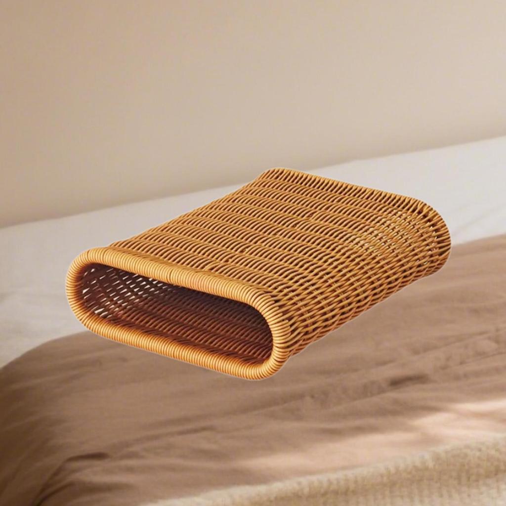 Sauna Headrest Pillow Ergonomic Breathable Cervical Spine Pillow Artificial Rattan Handwoven Neck Rest for SPA Steam Room Home