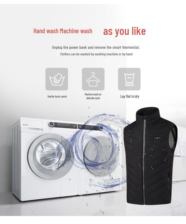 Herren Smart Beheizbare Weste mit Drei-Zonen-Steuerung, 15-Zonen-Technologie
