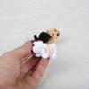 1Pcs Knitted Animal Dog Pendant Fashion Handmade Crochet Keychain Cute Mini Knitting Puppy Keyrings Bag Charm Decoration