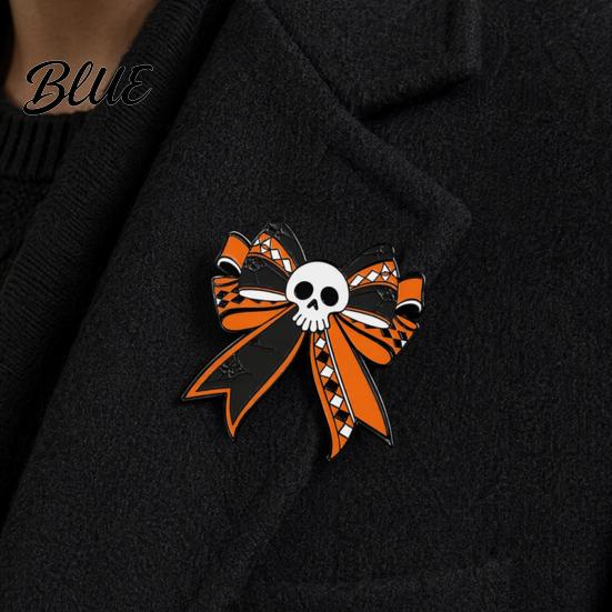 Durable Enamel Pin Brooch Pin Skull Bow Design Brooch Halloween
