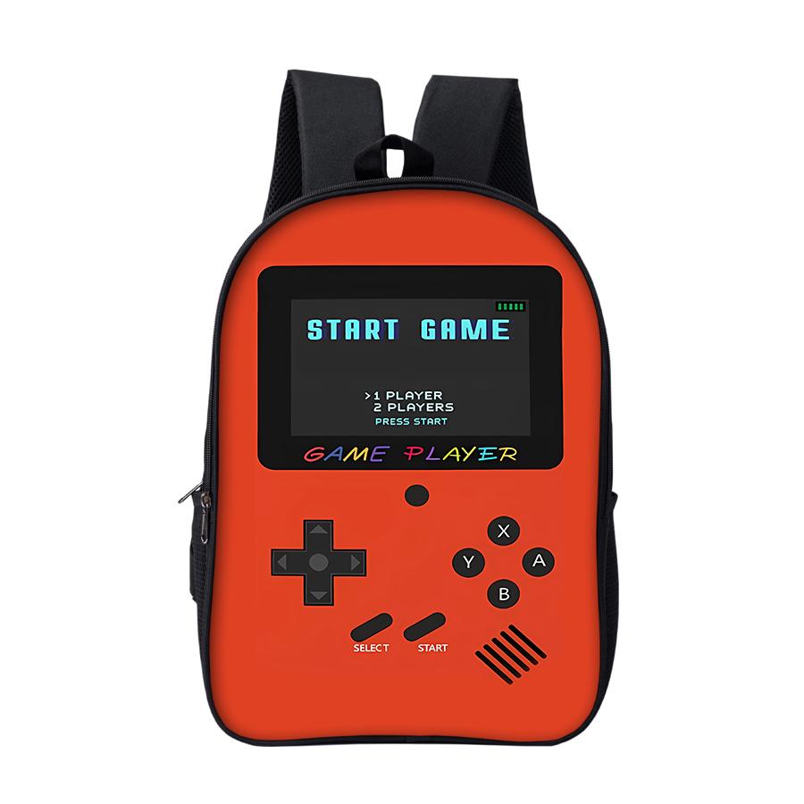 16,5-inch Gaming Console Rugzak met Koptelefoonaansluiting voor Jongens/Meisjes Beste Cadeaus 2D Platte Cartoon Schooltas voor Kinderen Boekentas