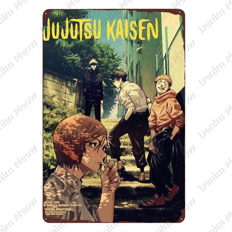 Jujutsu Kaisen Vintage Metal Poster, Anime Tin Sign, Bar, Pub Club, Cafe, Home Wall Decoration, Gojo Satoru Metal Plate, N385