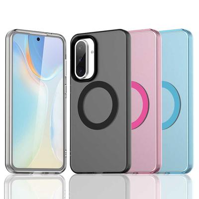 Magnetische kabellose Ladehülle für Samsung Galaxy A56 A36 A26 A16 5G A55 A35 A25 A15 Hülle Bonbonfarben Transparente Rückschale