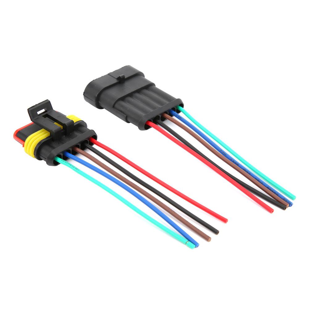 2 Sets 4Celsius5Celsius6 Pin Car Waterproof Electrical Connector Plug with Wire Cable