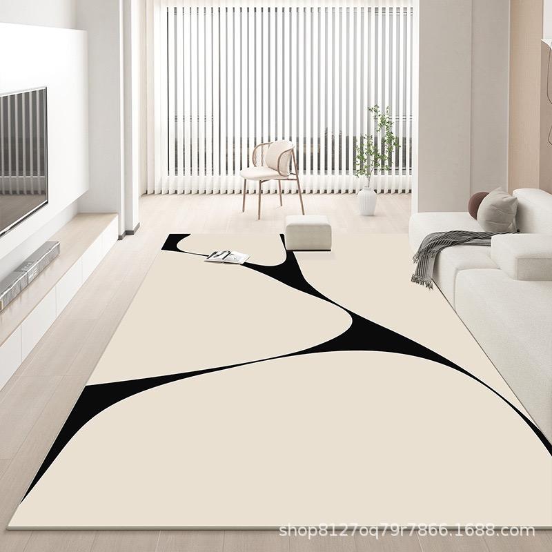 

French Black And White Striped Carpet For Living Room And Bedroom, Luxurious Bedside Mat For Home Decoration 80x120cm 31x47inch