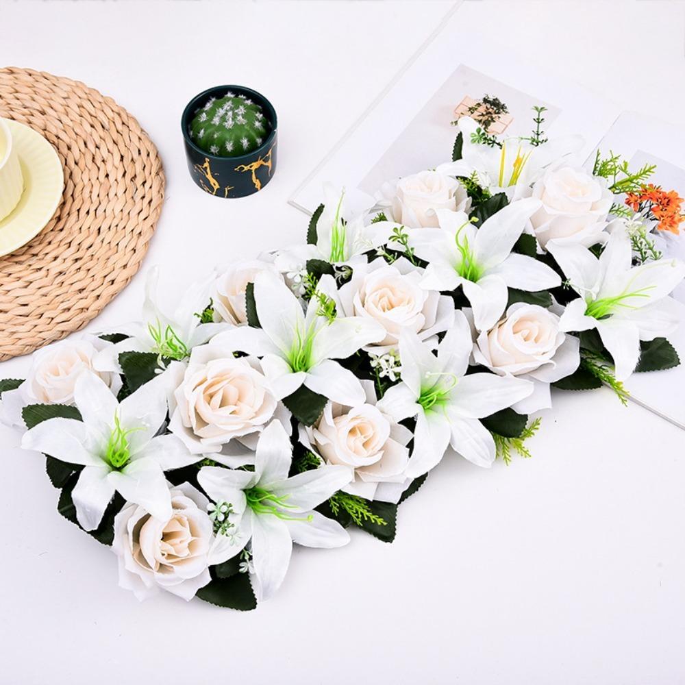Bågdekoration Konstgjord blomma Simulerad rosbåge Livsliknande Realistisk Bakgrundsvägg Lyxig Blomsterarrangemang Bågar Dekor