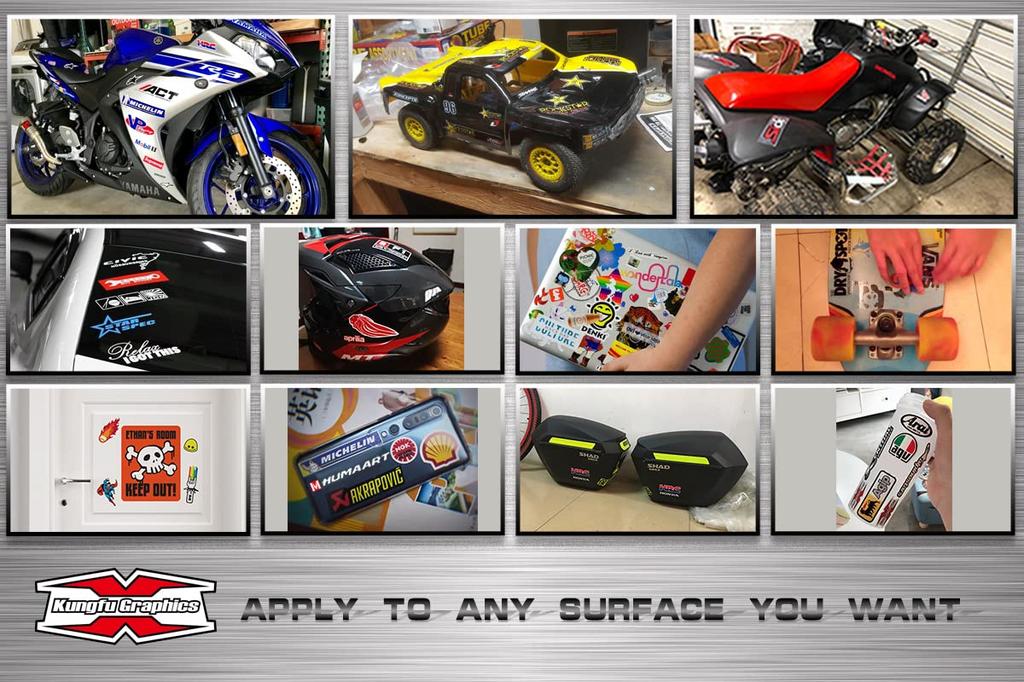 Kungfu Graphics Racing Sponsor Logo Micro Decal Sheet, White