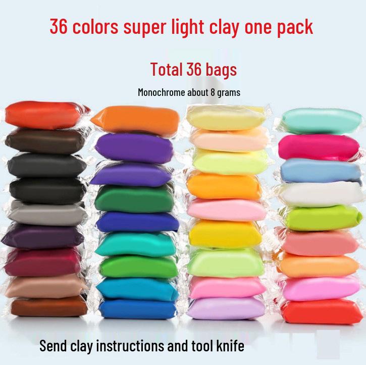 24-Color Non-Toxic Ultra-Light Handmade Clay Set for Kids - DIY Play Dough and Craft Kit
