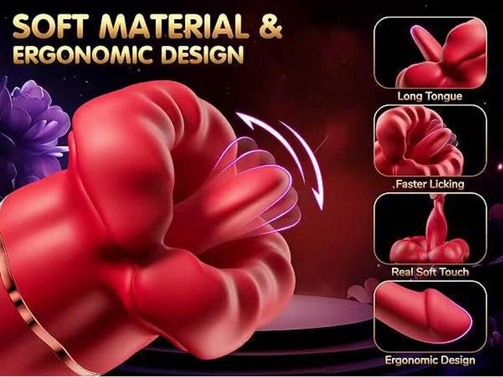 Red Lips Tongue Vibrator for Women: Clitoral & Breast Stimulation Adult Toy