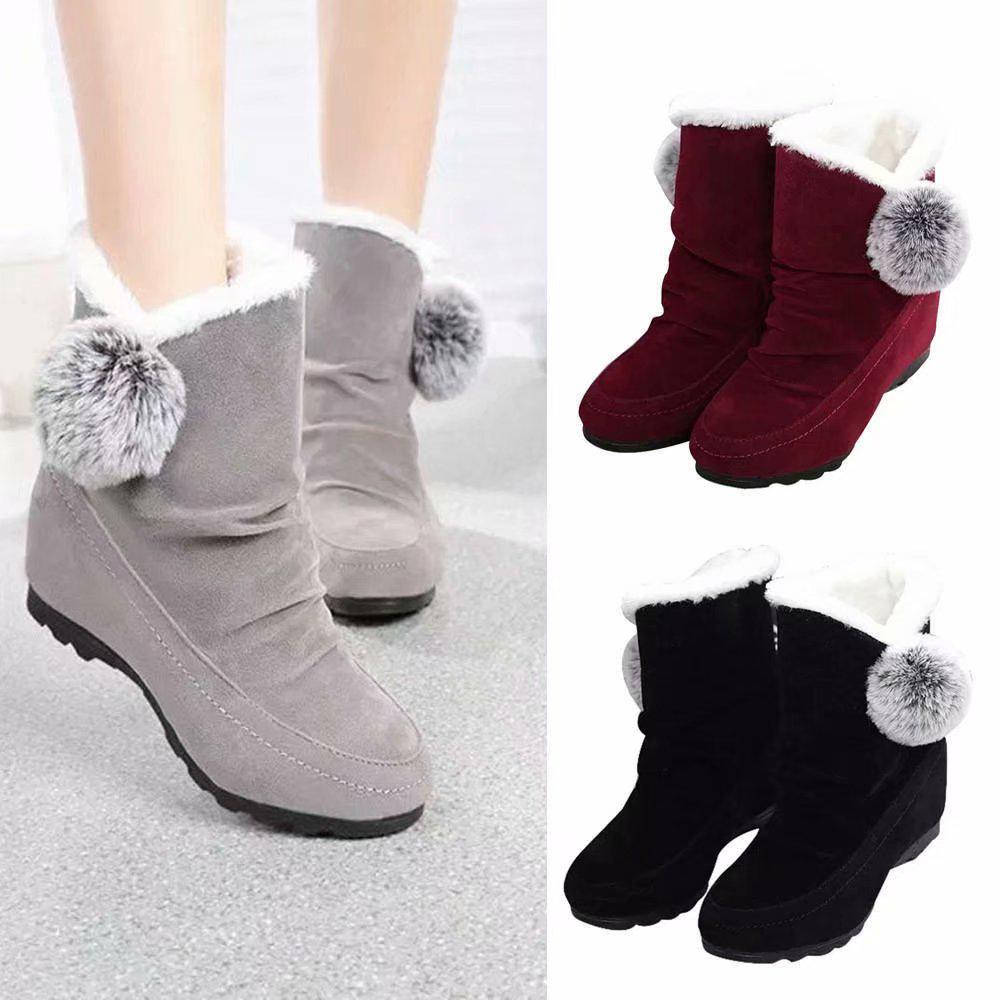 Buy Women Fashion Ankle Boots Flats Casual Shoes Warm Suede Shoes