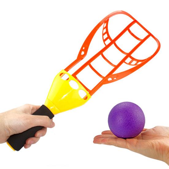 1Set Racquet Ball Bright Color Parent-children Interaction Lightweight Launch and Catch Balls for Outdoor