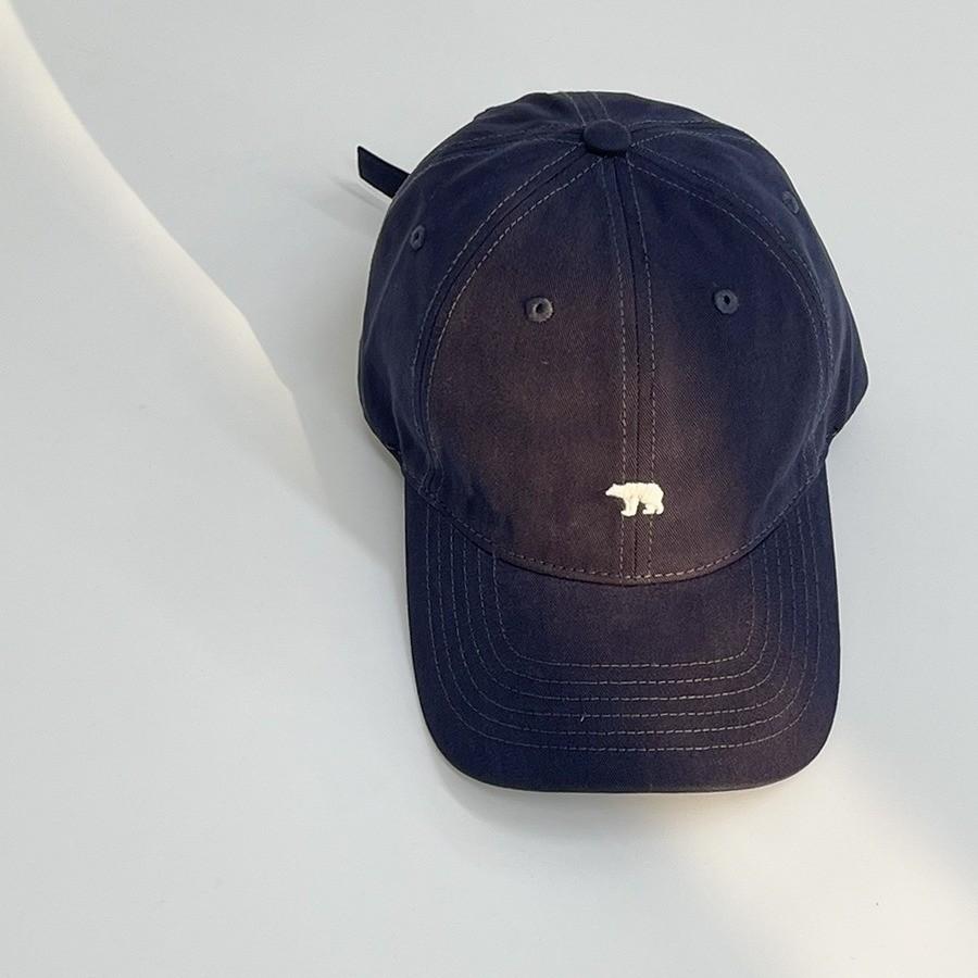 Vintage American Style Soft Top Black Baseball Cap With Cute Bear Embroidery For All Seasons