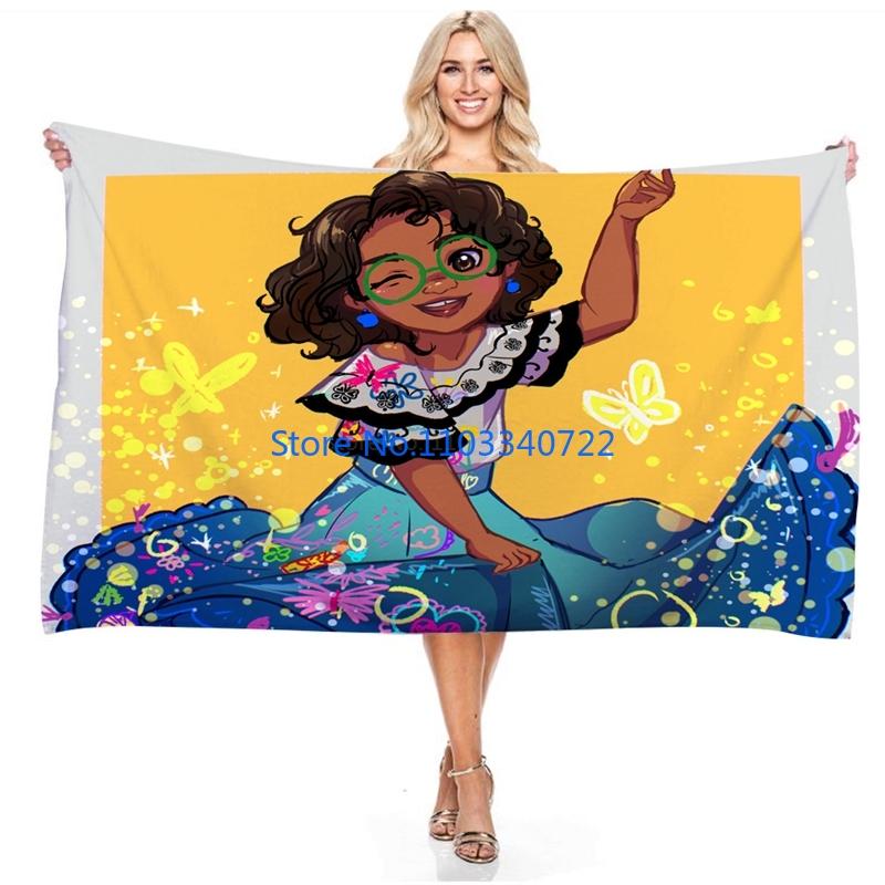Cartoon Film Encanto Anime Bath Towels Microfiber Beach Swimming Towel Decor for Adults Kids Gift 75x150cm