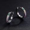 Rainbow Color Stone Huggie Hoop Earrings for Women Trendy Daily Jewelry