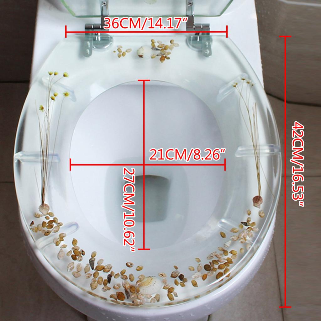 Transparenter Toilettensitz, wunderschöner Toilettendeckel aus Harz, Soft-Close-Design, leicht zu reinigen, geeignet für Badezimmer zu Hause, U-förmiges Design