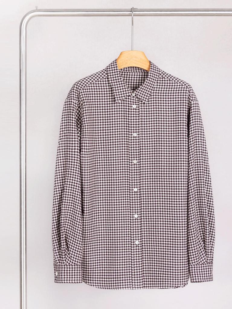 2025 New Women's Korean-Style Plaid Brushed Shirt - Loose Fit