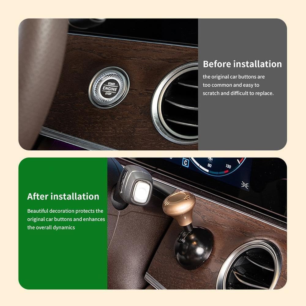 Car Joystick Starter, Car Push to Start Button Rocker, Car Engine Start Stop Button, Alloy Push Start Button Cover for Cars, Automotive One-Touch