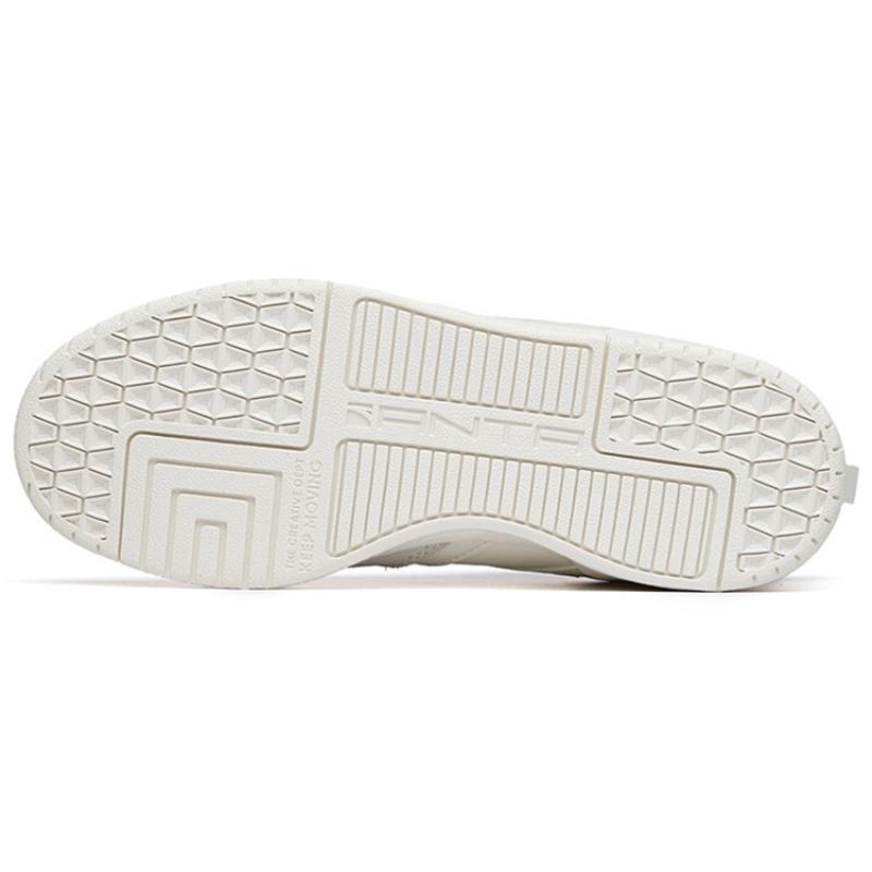 Anta Life Collection Low-Top Skateboard Shoes Women's Ivory White Sneakers 122218085-1