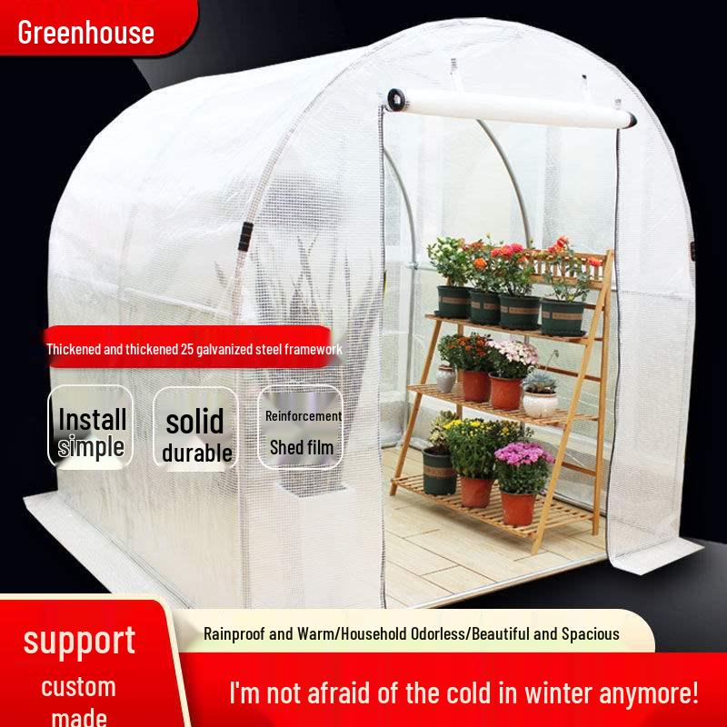 Outdoor Greenhouse Frame for Winter Insulation and Frost Protection: Keeps Flowers Warm in Courtyards and Gardens.