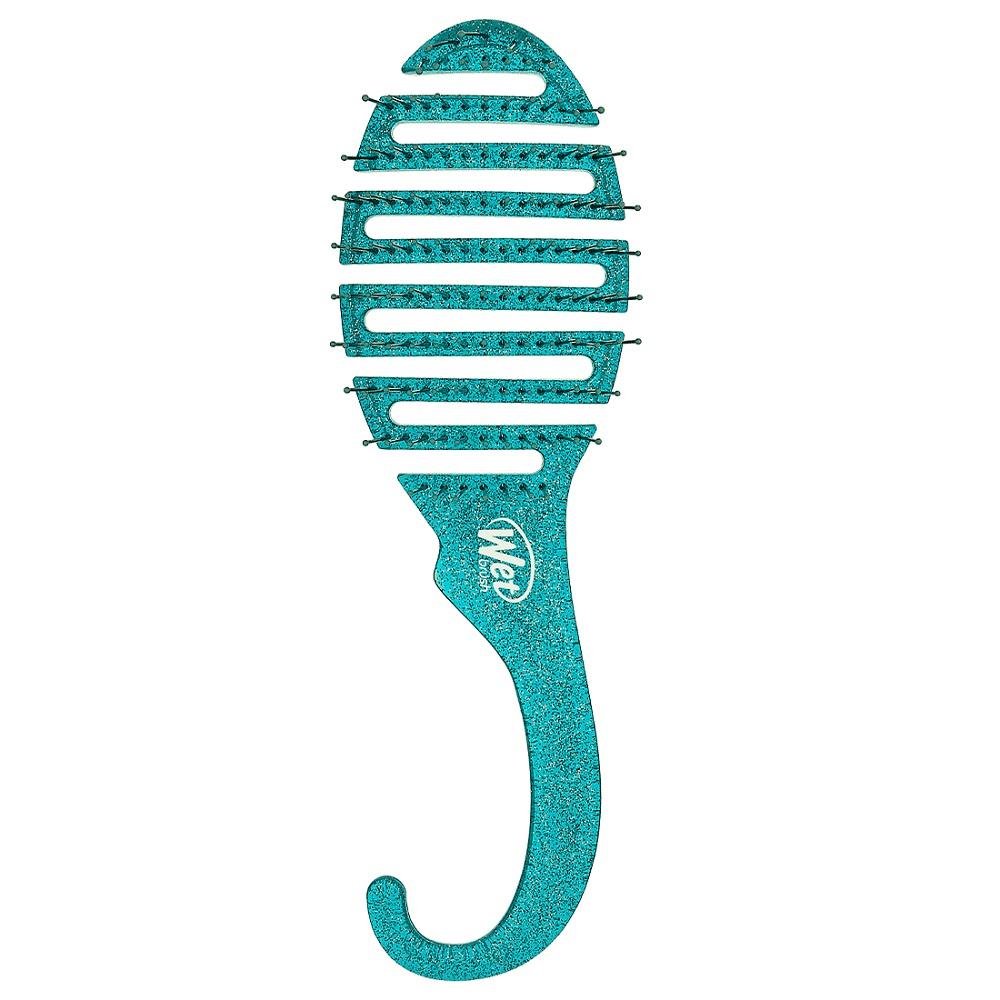 Wet Brush Detangling Hair Brush for Shower - Teal Glitter Finish