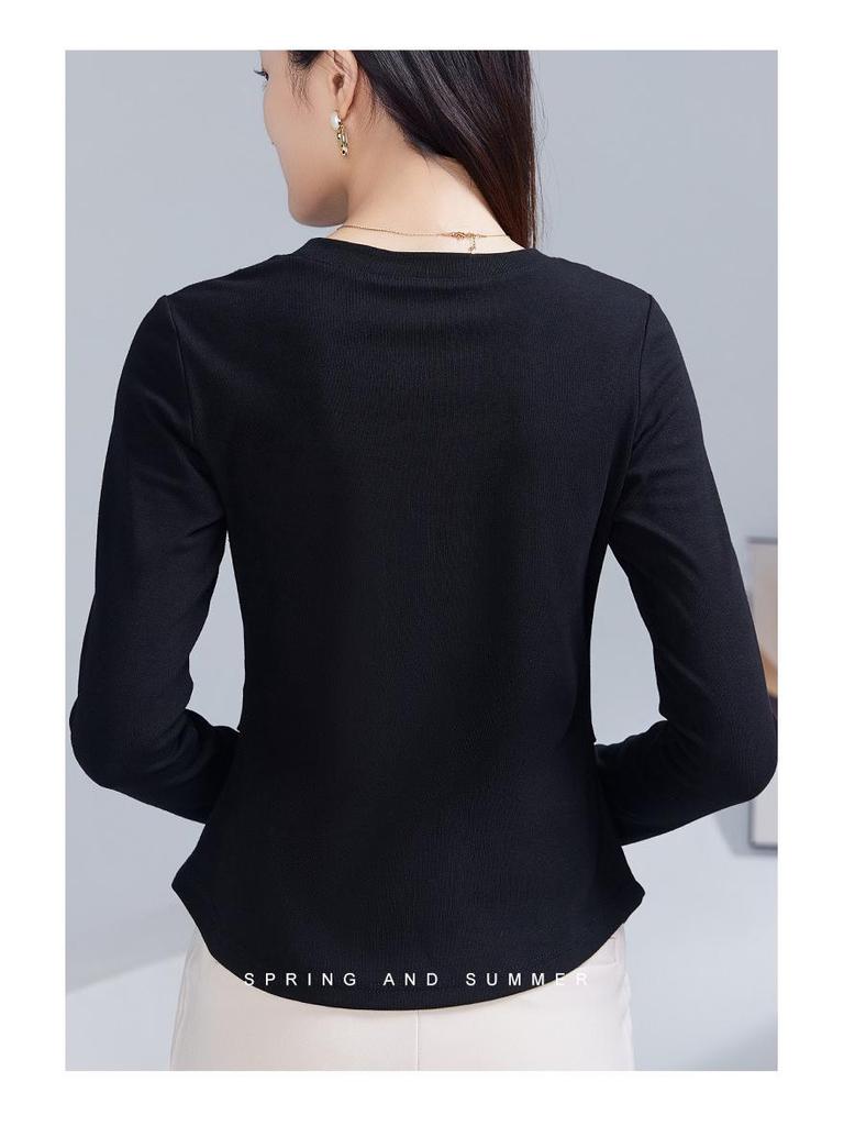 Autumn Slim Fit Round Neck Long Sleeve Women's Top