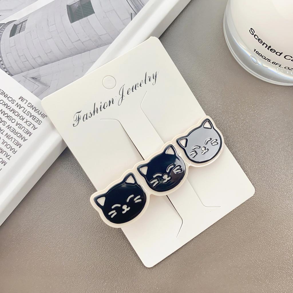 Koreanischer Haarclip, 6,5 cm, mit Essigsäure-Wassertropfen-Design, im Retro-Stil, niedlicher Katzen-Haarclip für süße Mädchen