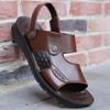Real Leather Sandals for Men New Summer Casual Dual-use Soft Sole Worn On The Beach with Cowhide Cool Slippers Trendy