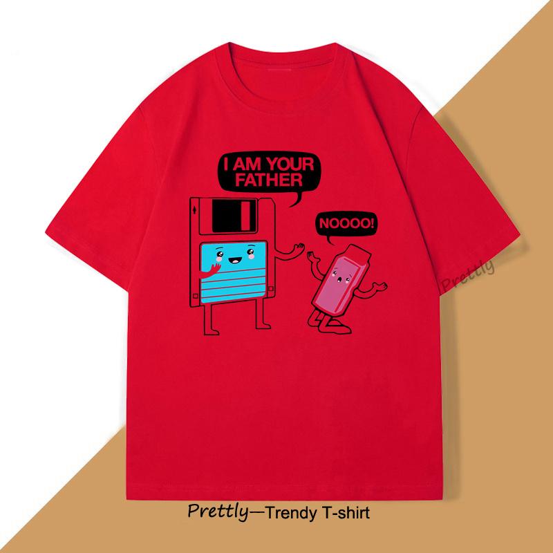 I Am Your Father TShirt Funny Floppy Disk Computer Science T Shirt Engineer Computer Tech Tee O Neck Shortsleeved Tops S