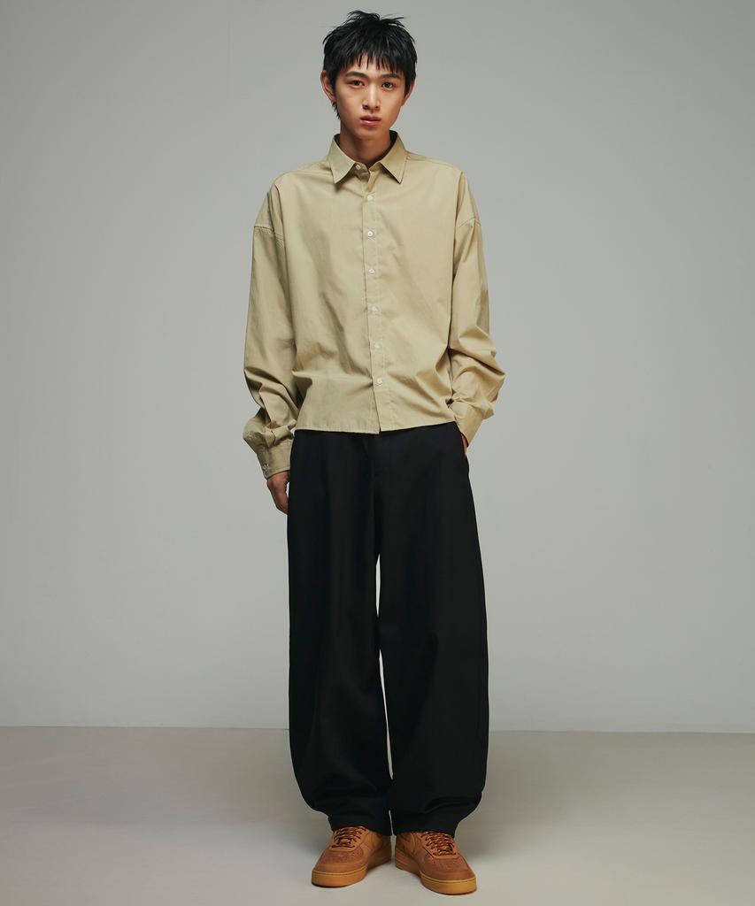 SIGNATURE Brushed Semi-Balloon Fit Slacks [Black]