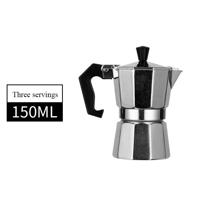 Neue Aluminium Moka Kanne Haushalt 50ml-600ml Latte Herd Klassische Kaffeemaschine Espresso Perkolator Kaffee Extraktionstopf