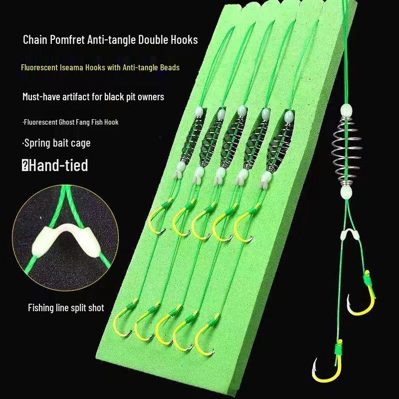 Luminous Bighead & Silver Carp Fishing Rig with Spring Explosion and Fast Attack Hooks