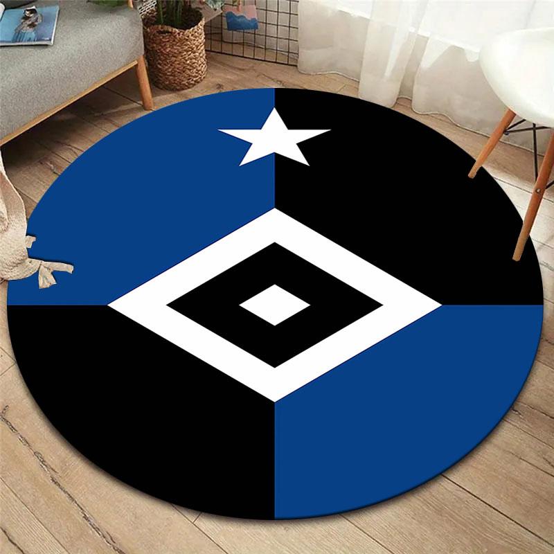 Hamburger SV Round Area Rug,Carpet Rug for Living Room Bedroom Sofa Playroom Decor,Non-slip Floor Mat