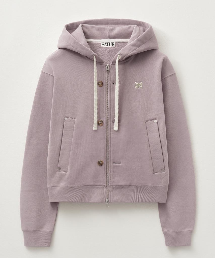 Satur Theo Cotton All Day Hoodie Zip-Up Purple (Type A)