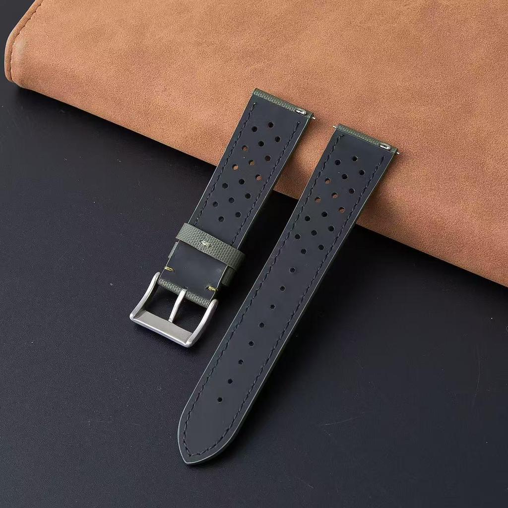 Nylon Carbon Fiber Multi-hole Breathable Watch Band - Unisex Business Style Strap