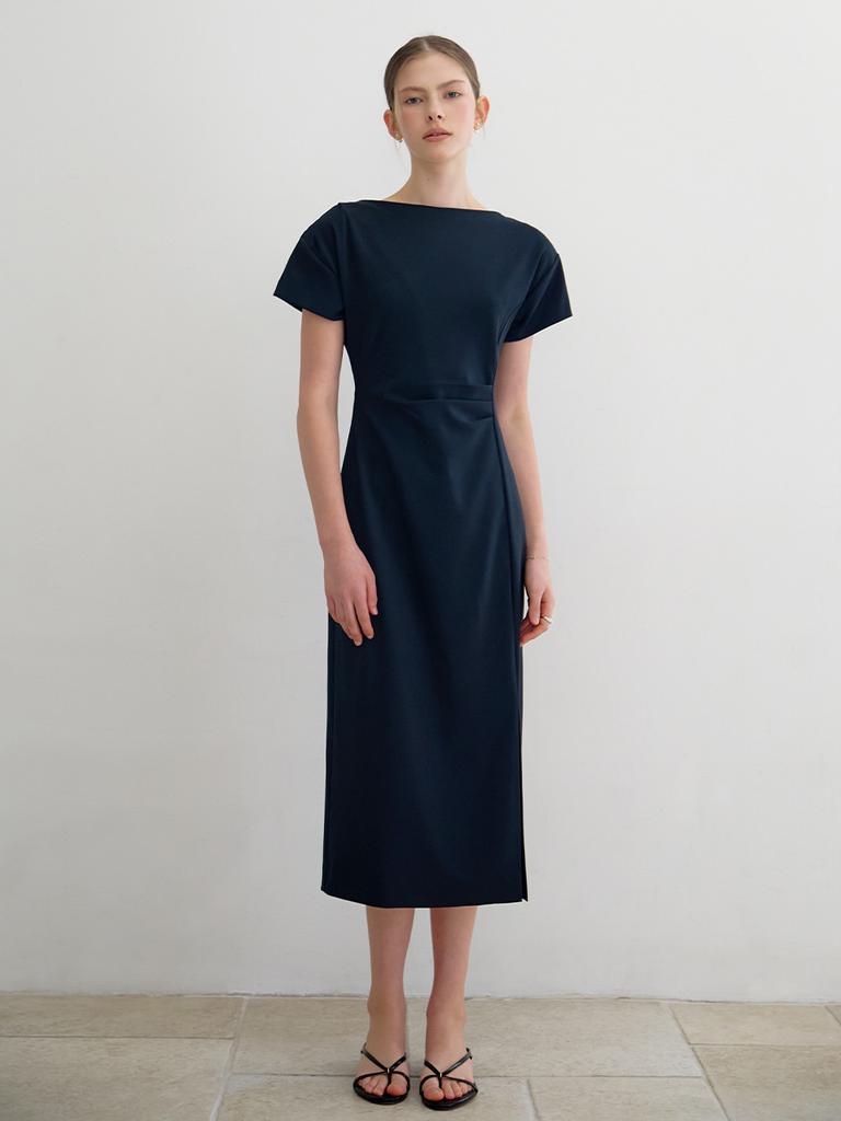 Mommet Etwa Pintuck Dress Deep Navy