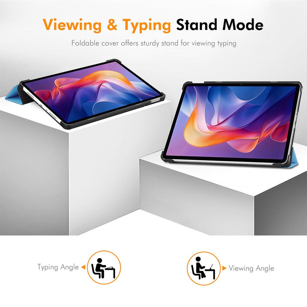 For Xiaomi Redmi Pad 2 Trifold Stand Cover ENKAY HAT PRINCE PU Leather+PC Tablet Case with Auto Wake/Sleep