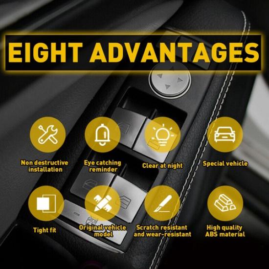For Mercedes Benz E C-Class Car GLK Door Armrest Window Switch Button Cover Trim