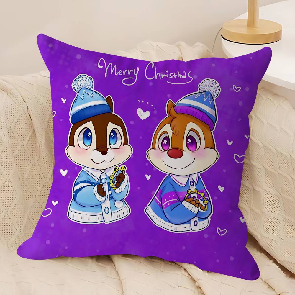 NIEDLICHES Chip und Chap Kissenbezug Abnehmbarer Waschbarer Kissenbezug – Ganzjahresweiches Leinen