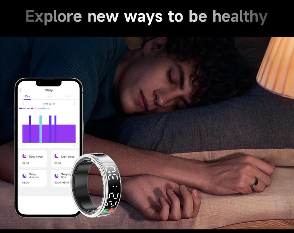 Smart Ring - Heart Rate, Blood Oxygen, Exercise & Sleep Monitor