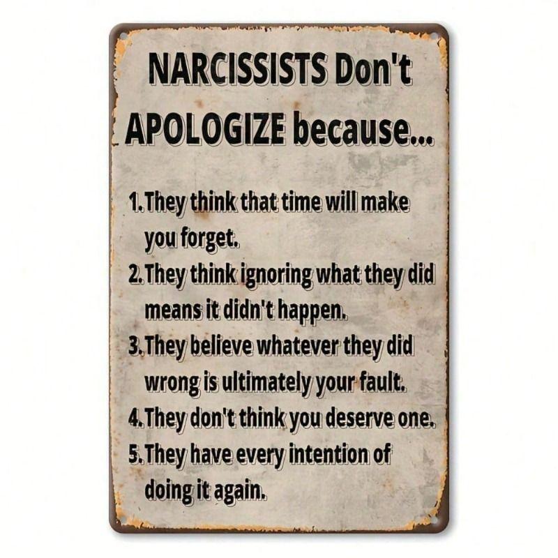 Vintage Metal Poster Don't Expect An Apology Wall Art Sign for Home Garage