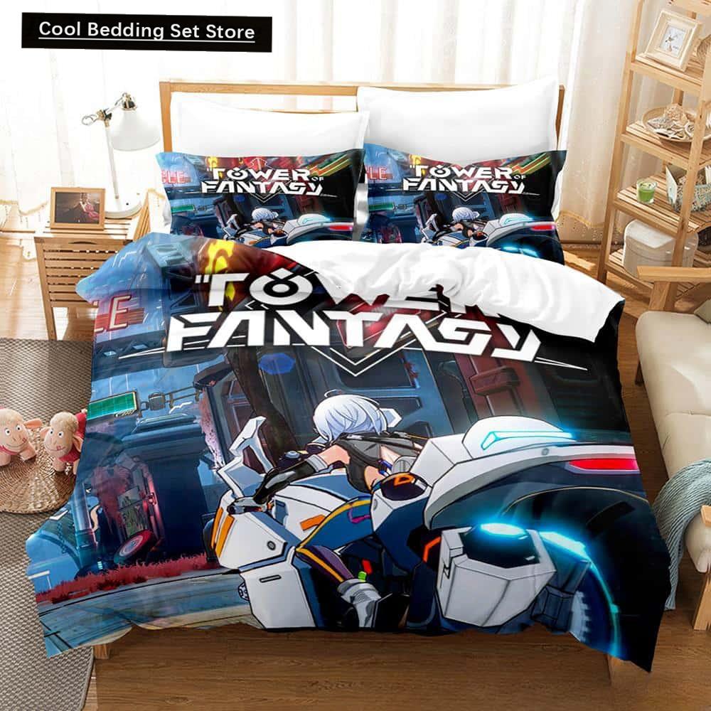 

3D-печать Игра Башня Фэнтези Аниме Постельное белье Комплект односпальных двуспальных кроватей размера «queen-size» Комплект постельного белья для взрослых и детей Спальня Пододеяльники EU single(135x200cm)
