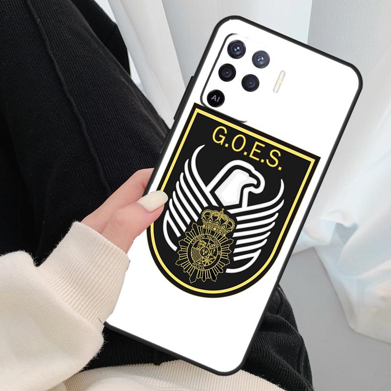 Logo Police Nationale Espagnole Étui Pour Oppo A18 A38 A58 A78 A98 A80 A60 A40 A96 A76 A16 A94 A74 A54 A15 A17 A57 A77 A5 Pro
