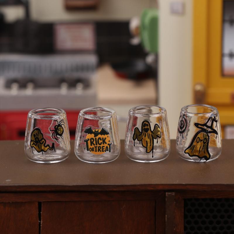 

1/12 Кукольный домик Симуляция Модель чашки из прозрачного стекла Кукольный домик Мини Кухонное украшение Кукольный домик Декор сцены Хэллоуина Аксессуары