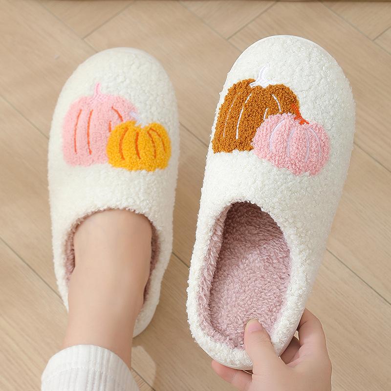 Fashion Fashion Women Slip On Platform House Slippers Casual Men Couples Christmas Printing Plus Size Shoes for Women Cotton Warm Shoes