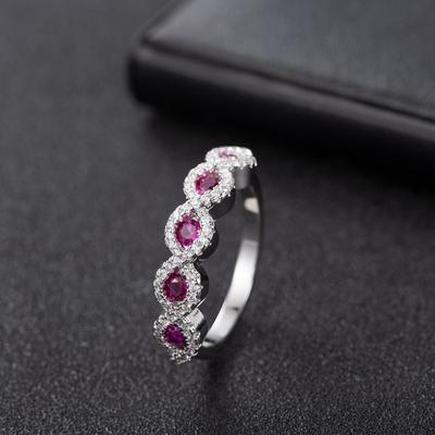 Diwenfu S925 Sterling Silber Roter Rubin Schmuck Edelstein Ring Für Frauen Eheringe Silber 925 Schmuck Grüner Topas Schmuck Mädchen